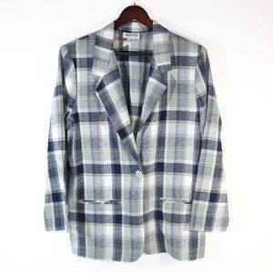 Vintage Apparenza Plaid Blazer Blue and Green